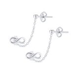 Love Knot Infinity Ear Cuff Cartilage Double Pierced Helix Chain Stud Earrings
