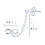 Love Knot Infinity Ear Cuff Cartilage Double Pierced Helix Chain Stud Earrings - Image 4