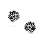 Solid Double Sided Twisted Love Knot Cufflinks for Dad Groomsmen .925 Sterling Silver Gift - Image 2