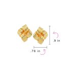 Set of 2 Twist Rope Knot Clip-On Earrings Non-Pierced Gold - Image 4