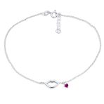 Lover Kiss & Lip Red Heart Charm Anklet Link Ankle Bracelet Sterling Silver 9-10 Inch Adjustable