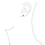Lovers Bezel Set Green Jade Heart Stud Earrings Sterling Silver Gift - Image 15