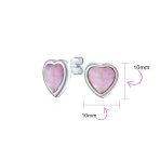 Lovers Bezel Set Green Jade Heart Stud Earrings Sterling Silver Gift - Image 22