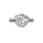 Set of 2 CZ Accent Loving Family Heart & Words Forever Together Charm Bead - Image 3