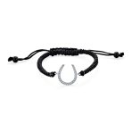 Good Luck Equestrian Strand Bracelet with Horseshoe and Cubic Zirconia