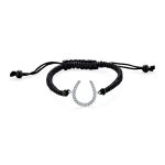 Good Luck Equestrian Strand Bracelet with Horseshoe and Cubic Zirconia