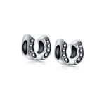 Set of 2 Lucky Horseshoe Charm Bead Sterling Silver for European Bracelet