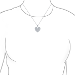 Romantic Big Pave Cubic Zirconia CZ Puff Heart Shape Pendant Necklace .925 Sterling Silver - Image 5