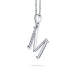 Delicate Pave CZ Block Letter Alphabet Pendant Necklace Sterling Silver - Image 27