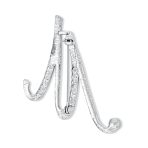 Large Statement ABC Pave Crystal Monogram Brooch Pin Silver or Gold Plated - Image 18