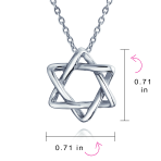 Classic Delicate Religious Judaica Hanukkah Intertwined Magen Star of David Pendant Necklace .925 Sterling Silver - Image 4