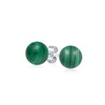 Classic 6MM Light Orange Coral Gemstone Drop Ball Earrings in Sterling Silver - Image 4