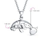 Hawaiian Nautical Sea Cow Marine Life Pendant Necklace in Sterling Silver - Image 4