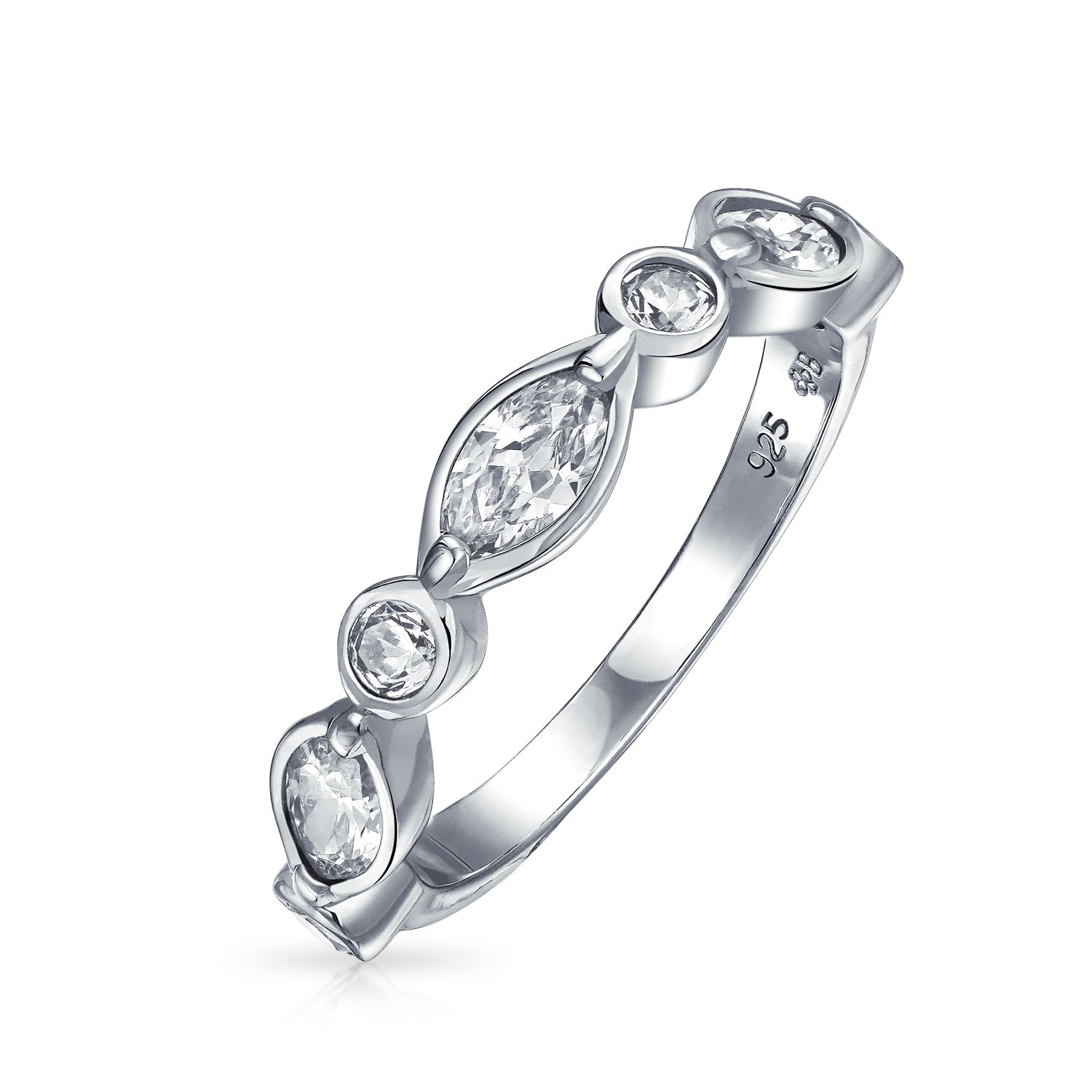 marquise-ring-cz-vintage-bridal_pk-a17-r_1 Vintage Style Cocktail Statement Ring with Cubic Zirconia in Sterling Silver - Image 1