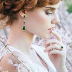 Art Deco Style 3CT Fashion Solitaire Emerald Green Cubic Zirconia Cocktail Statement Ring CZ Band - Image 8