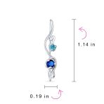 Swirl Wire Ear Cuff Climber Aqua Blue Sapphire CZ Earrings Sterling Silver - Image 4