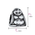 Asian Laughing Buddha Charm Bead Sterling Silver Fits European Bracelet - Image 6