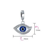 Personalized Blue Evil Eye Dangle Charm Bead Crystal Amulet for Bracelet - Image 4
