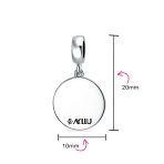 Unisex Sterling Silver LGBTQ Rainbow Yin Yang Dangle Charm Bead Disc Tag - Image 4