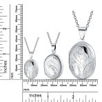 Vintage Style Floral Leaf Design Oval Shape Photo Locket Necklace Pendant .925 Sterling Silver - Image 5
