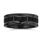 Men's Tire Band Ring Mechanic Car Racer Wide Tread Matte Black Titanium - Image 2