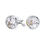 Mechanic Steampunk Moving Gears Cufflinks Stainless Steel Hinge Bullet Back