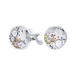 Mechanic Steampunk Moving Gears Cufflinks Stainless Steel Hinge Bullet Back