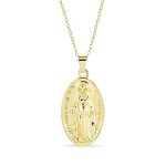 Our Lady Of Guadalupe Virgin Mary Pendant Necklace Gold Plated Brass Medallion