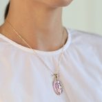 Our Lady Of Guadalupe Virgin Mary Pendant Necklace Gold Plated Brass Medallion - Image 4