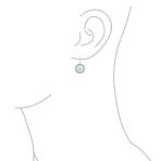 Unisex Viking Disc Medallion Dangle Earrings Blue Enamel Sterling Silver Compass - Image 3
