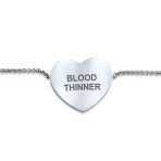 Feminine Heart Charm Medical ID Bracelet Silver Tone Stainless Steel Chain - Image 8