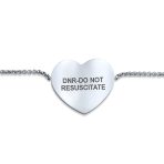 Feminine Heart Charm Medical ID Bracelet Silver Tone Stainless Steel Chain - Image 11