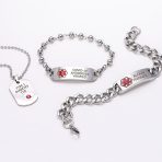 Medical ID Dog Tag Stainless Pendant Necklace 20 Inch - Image 203