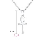 Sterling Silver Ankh Cross Pendant Necklace Men and Teens - Image 3