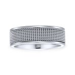 Urban Biker-Inspired Design Rope Chain Mesh Band Ring 8MM Stainless Steel - Image 2