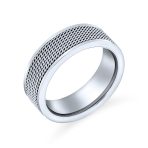 Urban Biker-Inspired Design Rope Chain Mesh Band Ring 8MM Stainless Steel