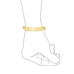 Men's 18K Gold Plated Figaro Chain ID Bracelet with Solid Name Bar