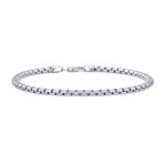 Strong Franco Square Link Chain Bracelet 220 Gauge Sterling Silver 8.5 Inch - Image 2