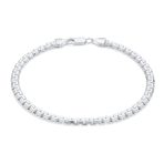 Heavy Franco Chain Link Bracelet Silver 8.5 Inch Italy