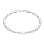 Heavy Franco Chain Link Bracelet Silver 8.5 Inch Italy