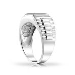 Geometric Square Invisible Cut CZ Side Design Engagement Ring Sterling Silver - Image 3
