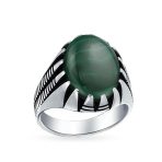 Animal Claw Large Oval Black Onyx Signet Ring Oxidized Silver Handmade In Turkey - Image 5