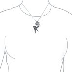 Nautical Sea Siren Mermaid Pendant Necklace in Oxidized Sterling Silver - Image 3