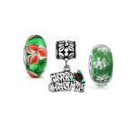 Christmas Charm Bead Bundle Snowflake Hearts Envelope Sterling Silver for Bracelets - Image 2