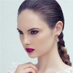 Classic Cocktail Cubic Zirconia Halo Red Teardrop CZ Drop Earrings Silver Plated - Image 17