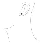 Geometric Black White CZ Stud Earrings for Men, Sterling Silver, 8MM Square - Image 3