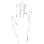 Two Round Turquoise 14K Gold Plated Silver Western Midi Knuckle Ring - Image 2