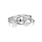 Set of 3 Minimalist Celestial Silver Sun Moon Star Knuckle Bands Ring Set - Image 2