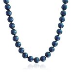 Peacock Blue Black Freshwater Cultured Pearl Jewelry Set Necklace Bracelet Earrings - Image 3