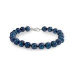 Peacock Blue Black Freshwater Cultured Pearl Jewelry Set Necklace Bracelet Earrings - Image 5